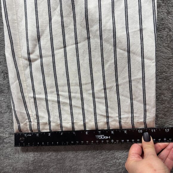 J Jill Lined Linen Blend Pants Cream Striped NWT Lagenlook Coastal Size 18 F103 - Picture 7 of 11